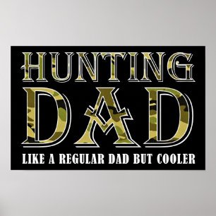 Affiche drôle de papa chasseur noir