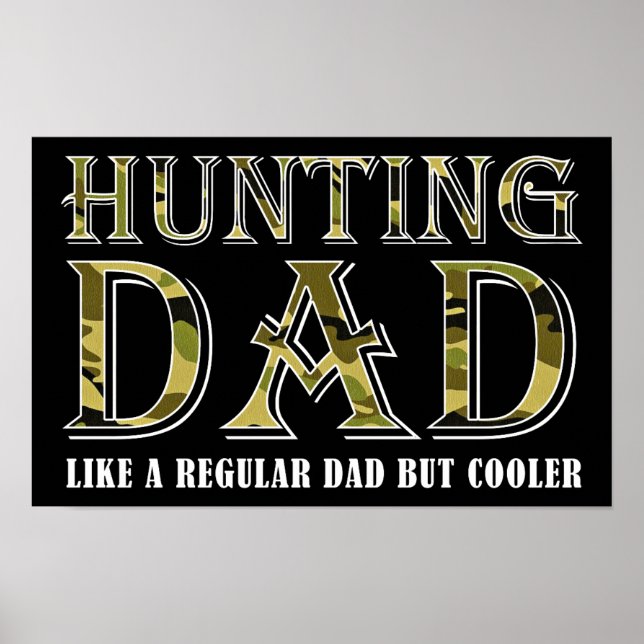Affiche drôle de papa chasseur noir (Devant)
