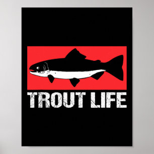 Affiche Drôle de pêcheur de truite de lac Pêche à la truit