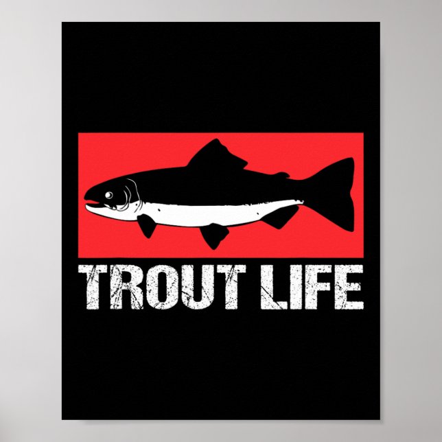 Affiche Drôle de pêcheur de truite de lac Pêche à la truit (Devant)
