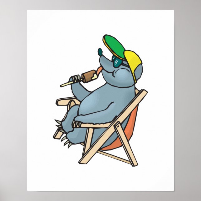 Affiche drôle de phoque manger glace (Devant)