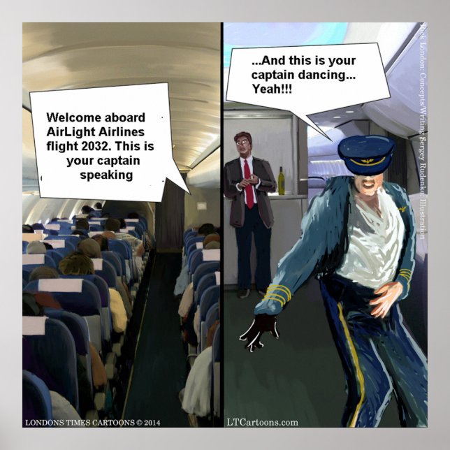 Affiche drôle de pilote hipster (Devant)