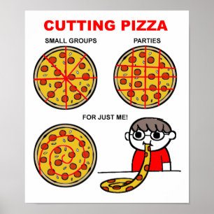 Affiche drôle de pizza à couper