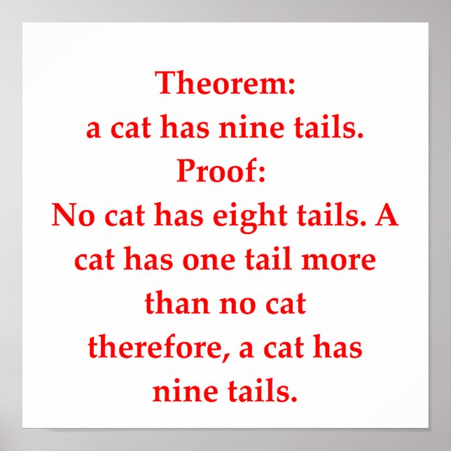 Affiche drôle de plaisanterie mathématique (Devant)