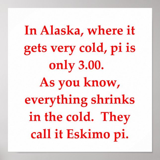 Affiche drôle de plaisanterie mathématique (Devant)