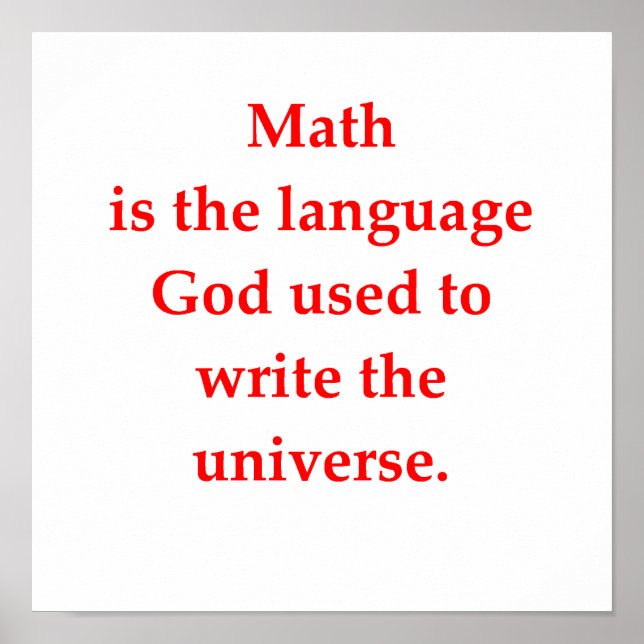 Affiche drôle de plaisanterie mathématique (Devant)