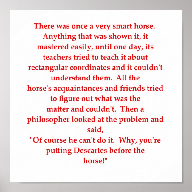 Affiche drôle de plaisanterie mathématique (Devant)