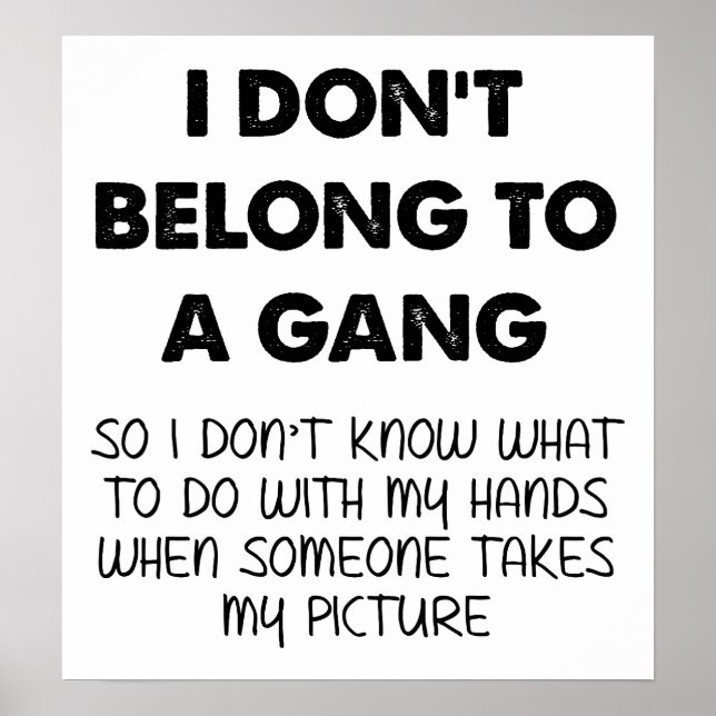 Affiche drôle de prise de vue sans gang (Devant)