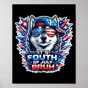 Affiche Drôle de quatrième juillet bruh chien husky sibéri