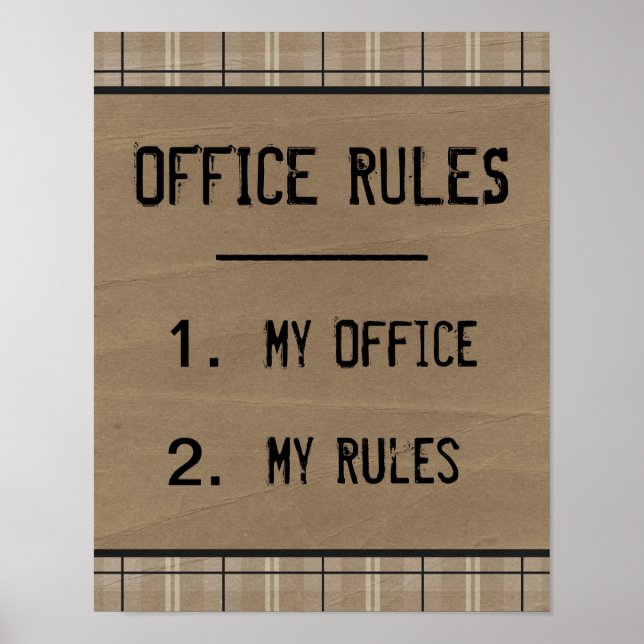 Affiche drôle de règles de bureau (Devant)