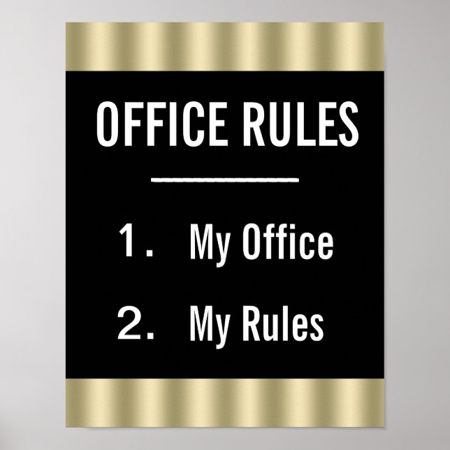 Affiche drôle de règles de bureau (Devant)