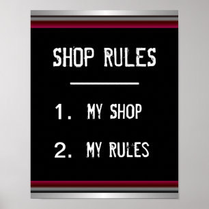 Affiche drôle de règles de magasin