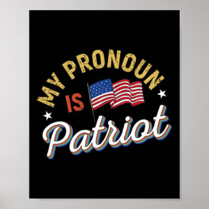 Affiche Drôle de républicain Mon pronom est patriote conse