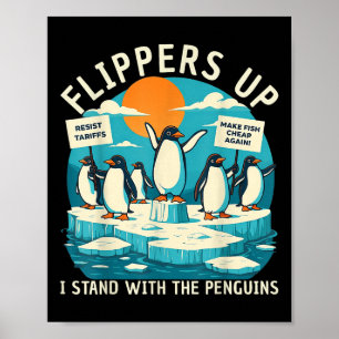 Affiche Drôle de résister aux pingouins protestation contr