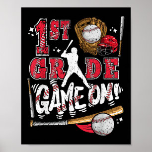 Affiche Drôle De Retour À L'École 1Ème Classe De Baseball
