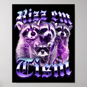 Affiche Drôle de rizz d'autisme avec le tisme autiste racc