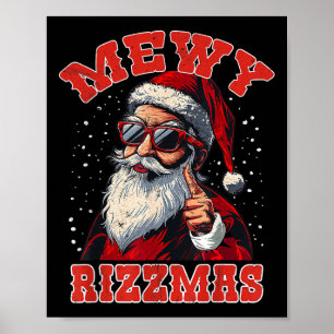 Affiche Drôle de Rizzmas Santa Mewing Rizz Hommes Noël