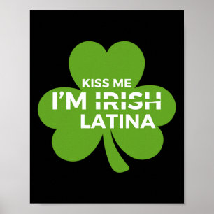 Affiche Drôle de Saint-Patrick hispanique Embrasse-moi je