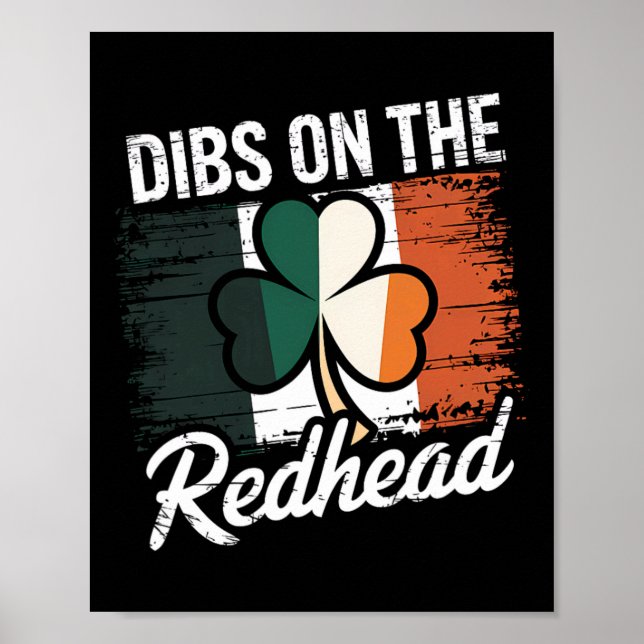 Affiche Drôle de Saint-Patrick irlandais Shamrock Dibs sur (Devant)