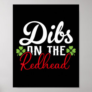 Affiche Drôle de Saint-Patrick irlandais Shamrock Dibs sur