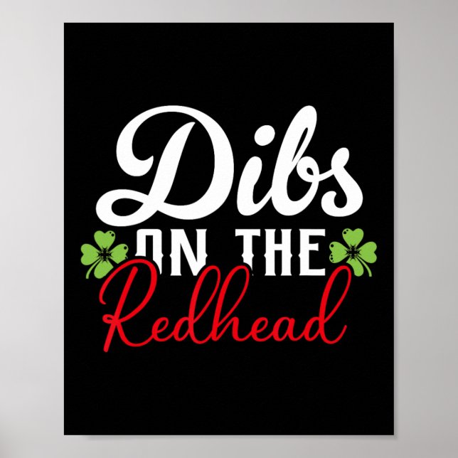 Affiche Drôle de Saint-Patrick irlandais Shamrock Dibs sur (Devant)