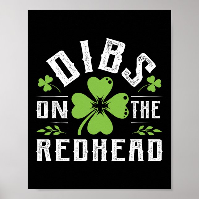Affiche Drôle de Saint-Patrick irlandais Trèfle Dibs sur l (Devant)