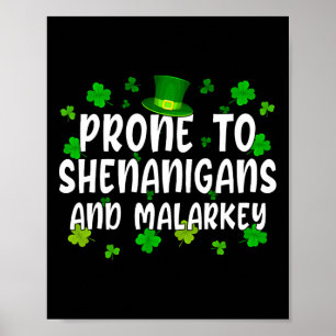 Affiche Drôle de Saint-Patrick Prone à Shenanigans et Mal