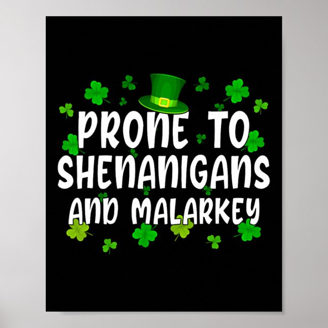 Affiche Drôle de Saint-Patrick Prone à Shenanigans et Mal (Devant)