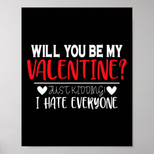 Affiche Drôle de Saint-Valentin Serez-vous ma Valentine po