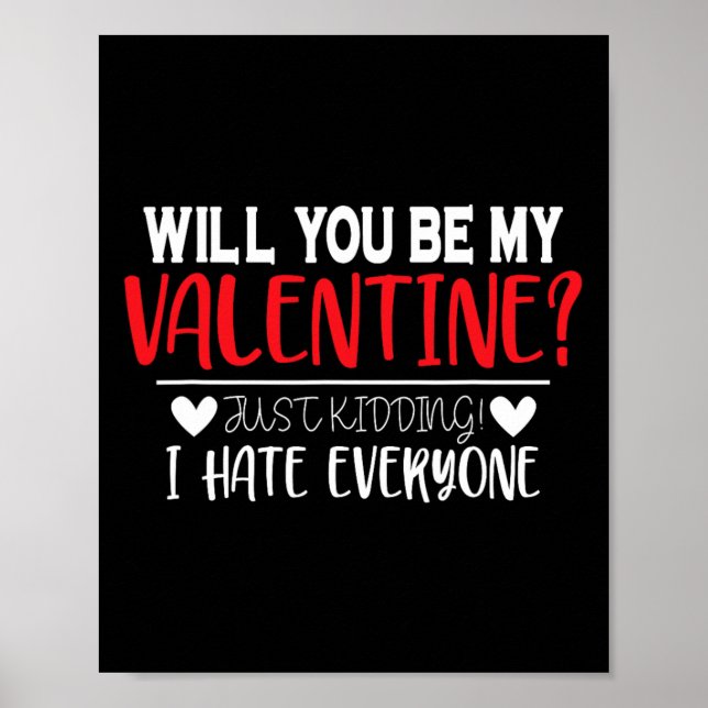 Affiche Drôle de Saint-Valentin Serez-vous ma Valentine po (Devant)