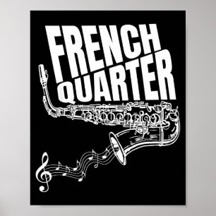 Affiche Drôle de saxophone de jazz Mardi Gras de La Nouvel