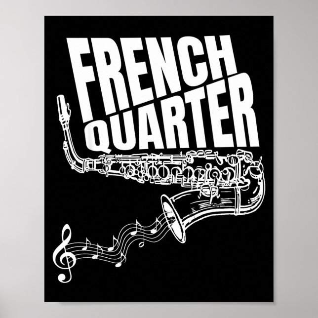 Affiche Drôle de saxophone de jazz Mardi Gras de La Nouvel (Devant)