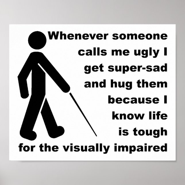 Affiche drôle de signe de câlin moche (Devant)