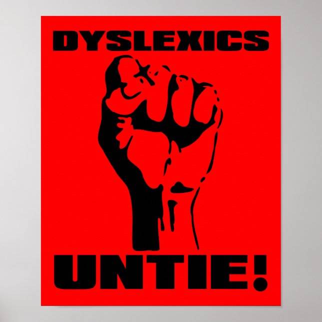 Affiche drôle de signe de dyslexiques (Devant)