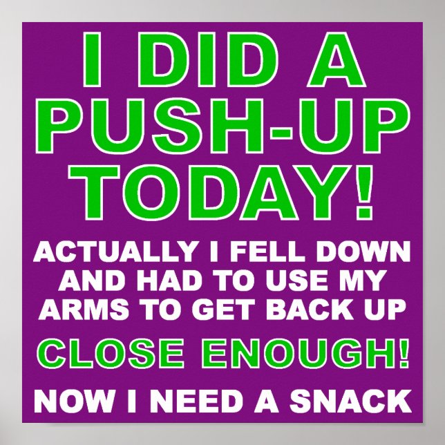 Affiche drôle de signe de push-up Did (Devant)