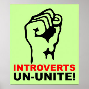 Affiche drôle de signe pour introvertis non unis
