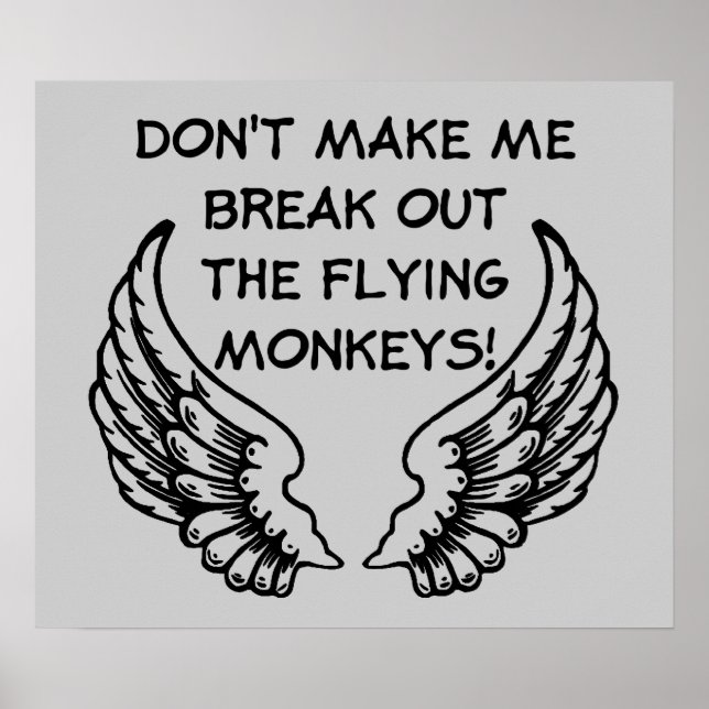 Affiche drôle de singes volants Humour (Devant)