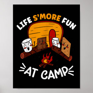 Affiche Drôle de S'mores Camping Feu de camp Guimauve Vie