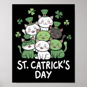 Affiche Drôle de St-Patricks Catricks Day Chats St-Patrick