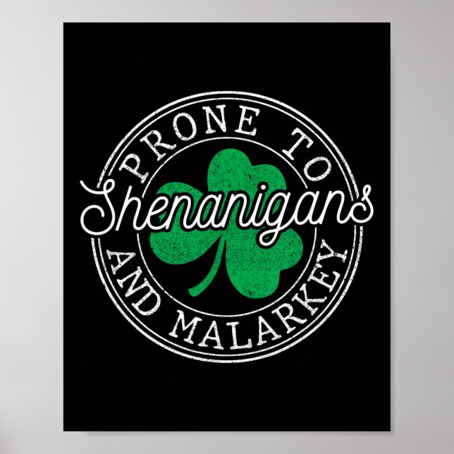 Affiche Drôle de St Patricks Day Prone Aux Shenanigans Et  (Devant)