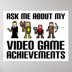 Affiche drôle de succès de jeux vidéo