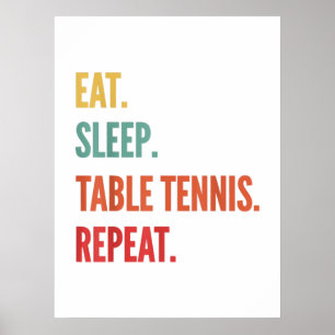 Affiche drôle de table de tennis cadeau, manger de la tabl