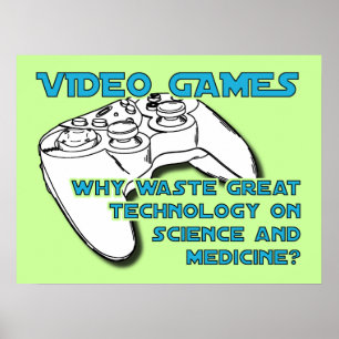 Affiche drôle de technologie de jeu vidéo