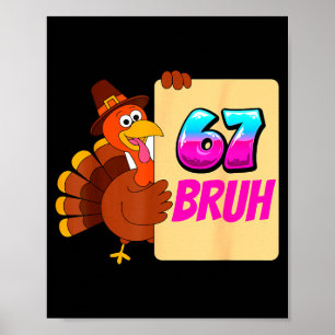 Affiche Drôle de Thanksgiving 67 Baseball Drip Gobble Dind