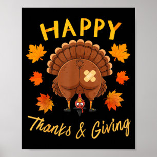 Affiche Drôle de Thanksgiving Devinez quoi Cul de Dinde
