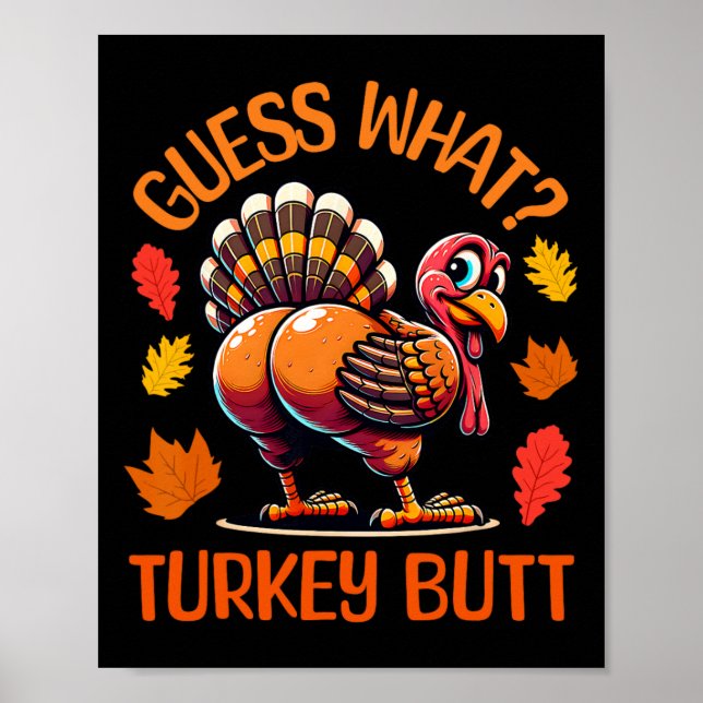 Affiche Drôle de Thanksgiving Devinez quoi Dinde Fessier 1 (Devant)