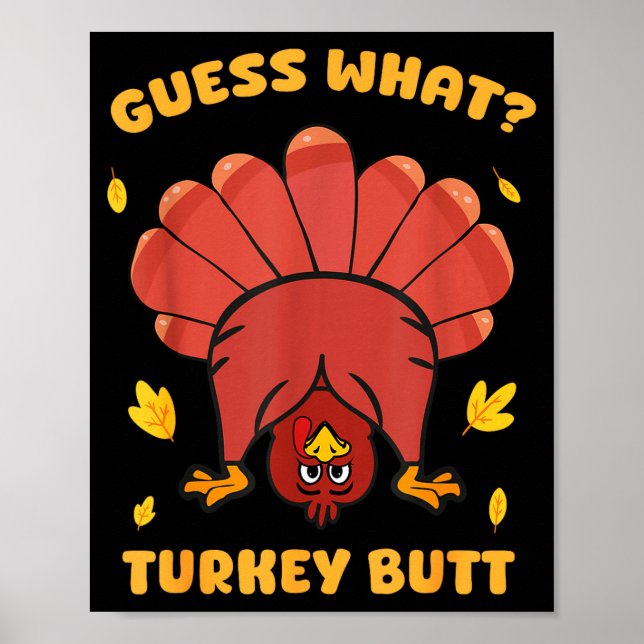 Affiche Drôle de Thanksgiving Devinez quoi Dinde Fessier H (Devant)