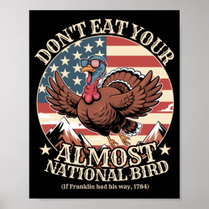 Affiche Drôle de Thanksgiving Ne mangez presque pas l'oise