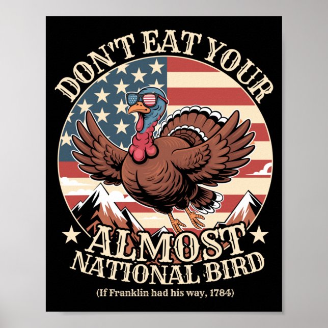 Affiche Drôle de Thanksgiving Ne mangez presque pas l'oise (Devant)
