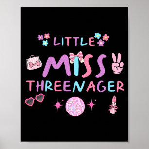 Affiche Drôle de trois ans joyeux 3ème anniversaire 3 ans